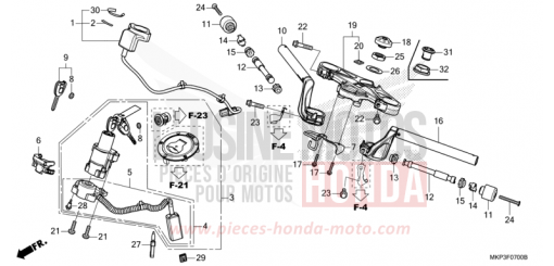 ROHRGRIFF/OBERE BRUECKE CBR500RAK de 2019
